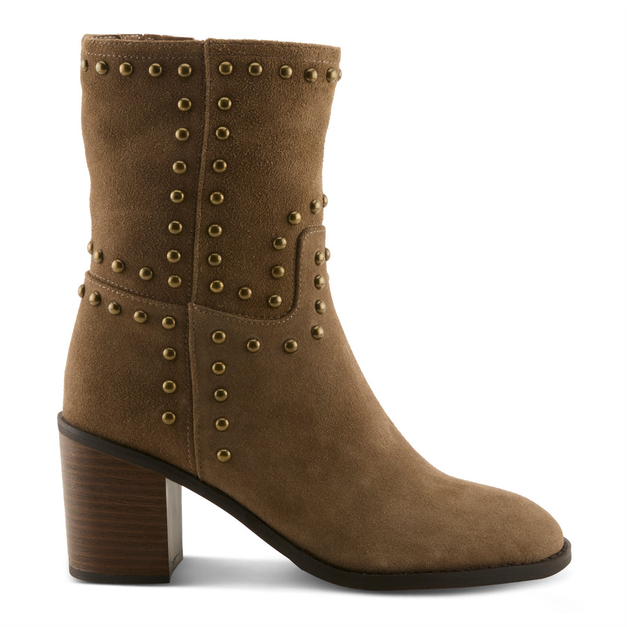 Azura LilStudette Boots In Taupe Side View - Robin Boutique