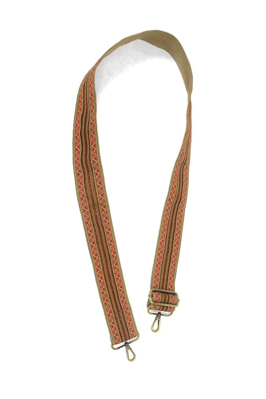 Copper Stripe Geo Guitar Strap