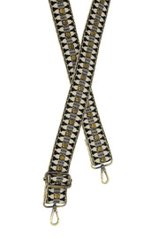 Black & White Stud Guitar Strap