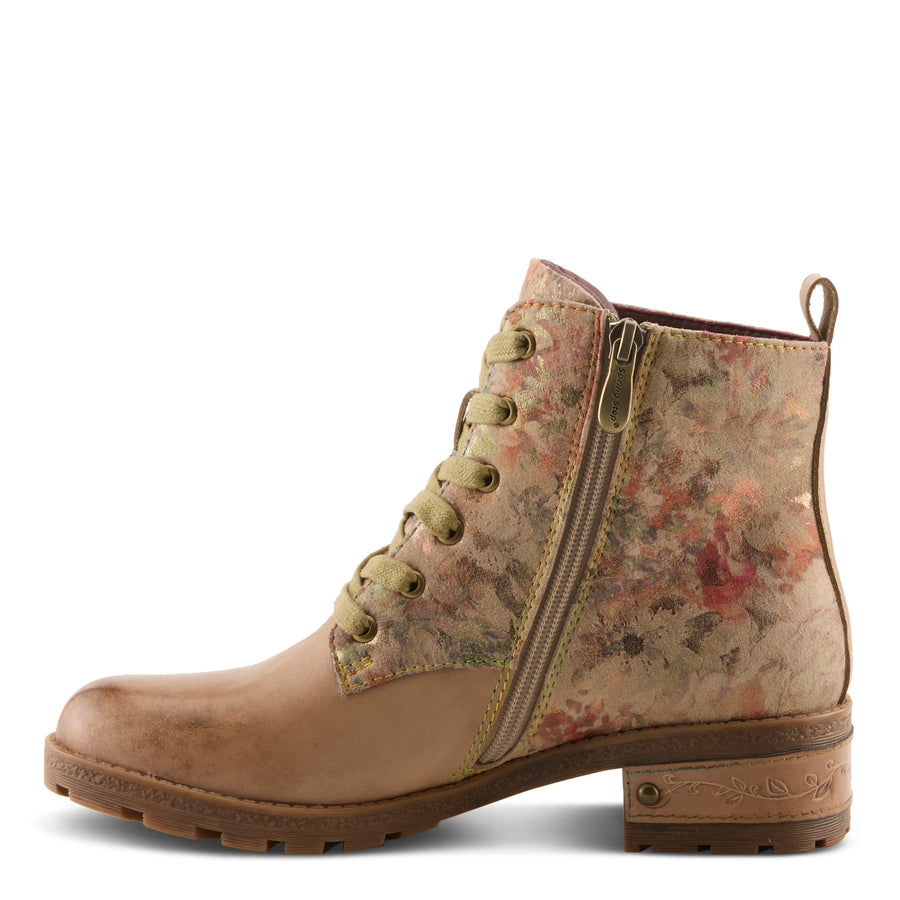 L'Artiste Martinela Boots in Beige Multi Side View - Robin Boutique