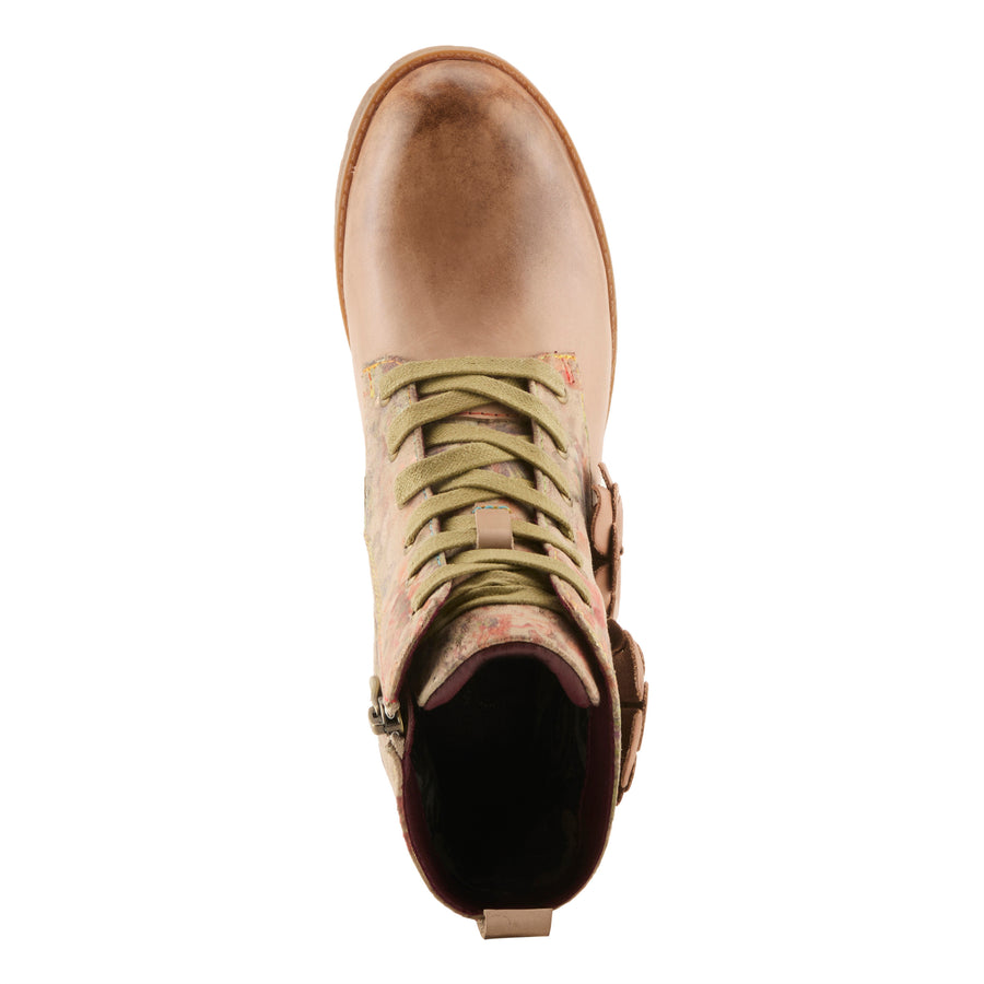 L'Artiste Martinela Boots in Beige Multi top View - Robin Boutique