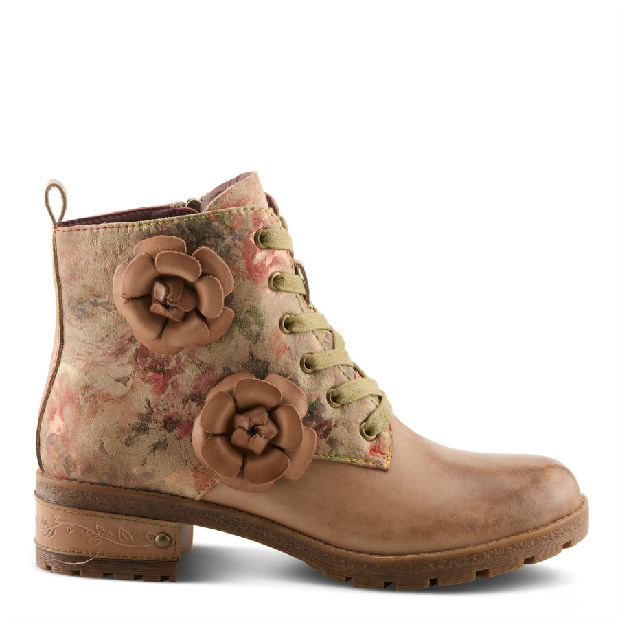 L'Artiste Martinela Boots in Beige Multi Side View - Robin Boutique