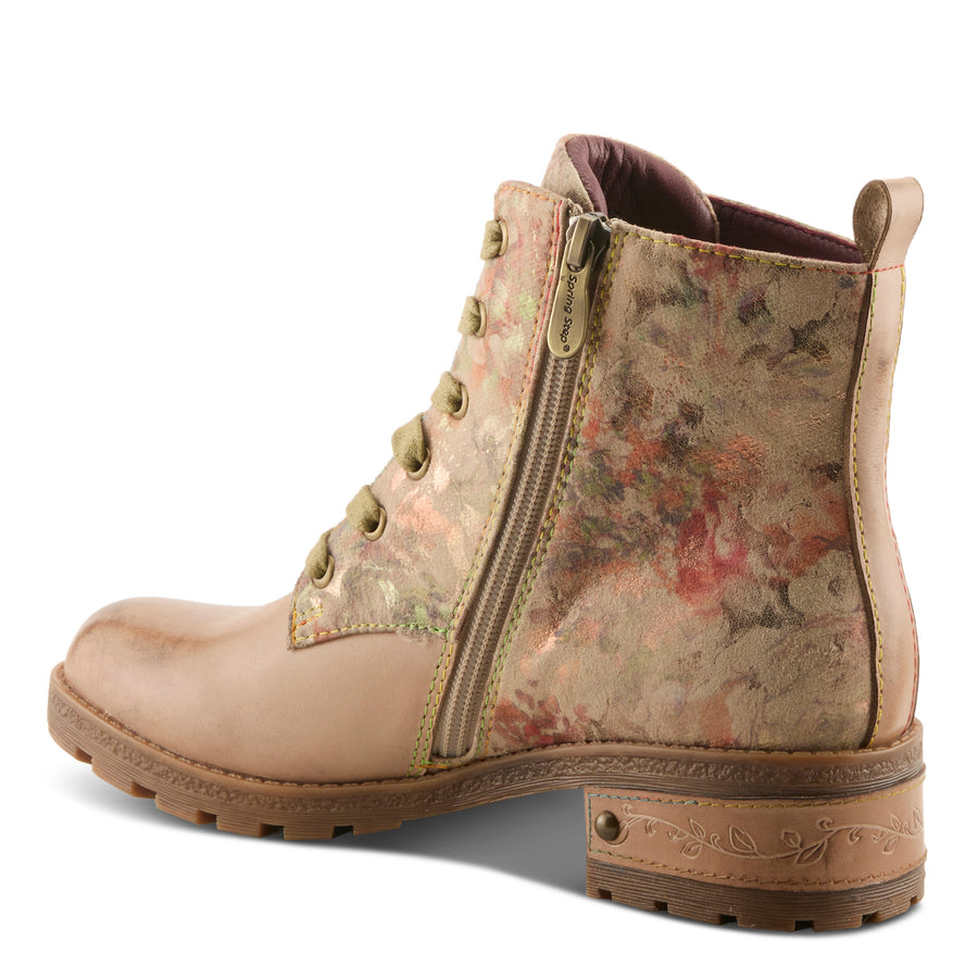 L'Artiste Martinela Boots in Beige Multi Side View - Robin Boutique