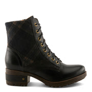 L'Artiste Marty Plaid Boots In Black Multi Side View - Robin Boutique