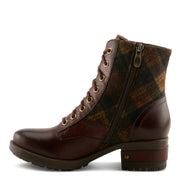 L'Artiste Marty Plaid Boots In Brown Multi Side View - Robin Boutique