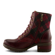 L'Artiste Marty Plaid Boots In Red Multi Side View - Robin Boutique