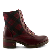 L'Artiste Marty Plaid Boots In Red Multi Side View - Robin Boutique