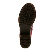 L'Artiste Marty Plaid Boots In Red Multi Sole View - Robin Boutique