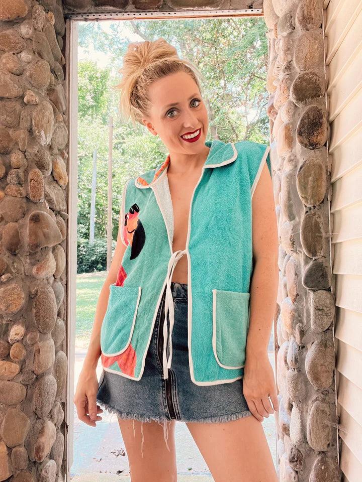 Towel Top Vest by the Morgan Factory One-Of Upcycled - Robin Boutique-Boutique 