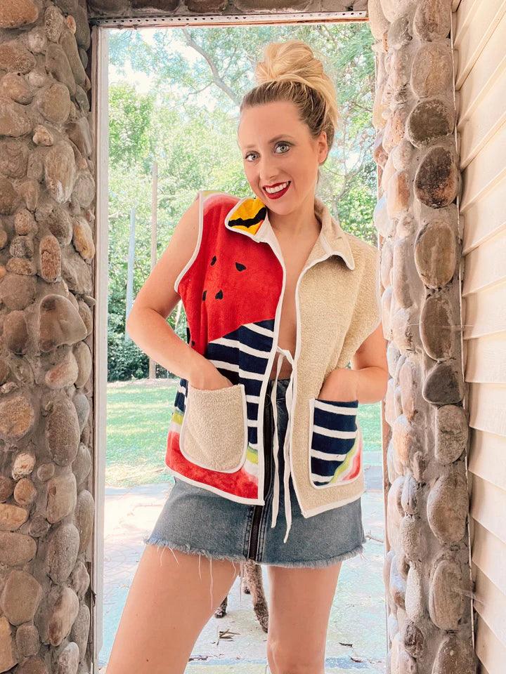 Towel Top Vest by the Morgan Factory One-Of Upcycled - Robin Boutique-Boutique 