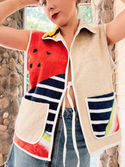 Towel Top Vest by the Morgan Factory One-Of Upcycled - Robin Boutique-Boutique 