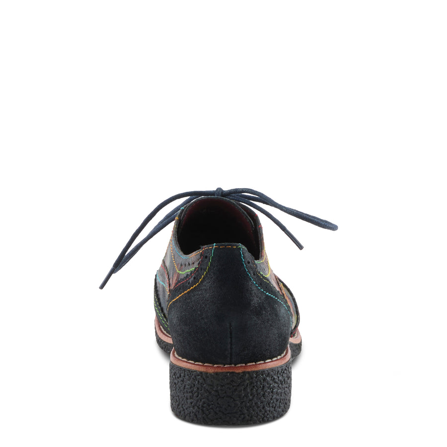 L'Artiste Muggiasti-Vinty Shoes  in black multi back view Robin Boutique 