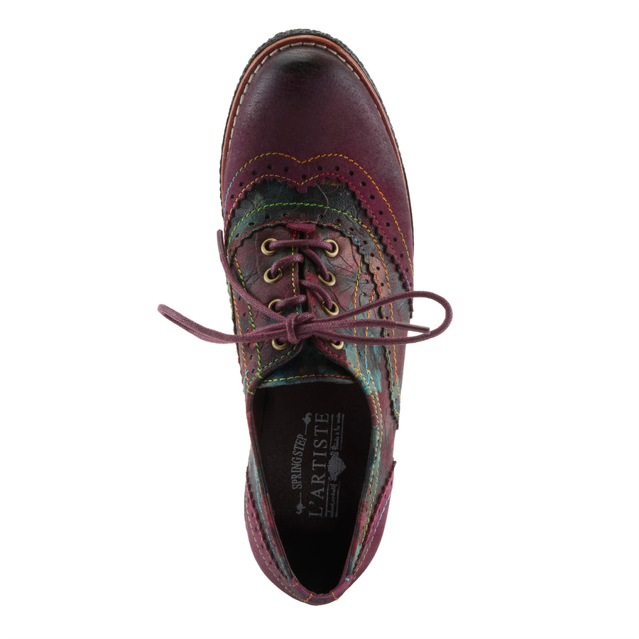 L'Artiste Muggiasti-Vinty Shoes  in bordeaux top view  multi Robin Boutique