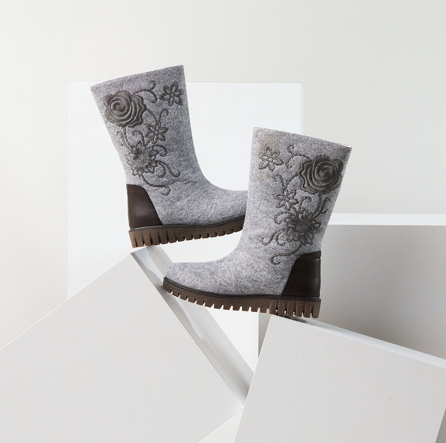 Azura Nehal Embroidered Felt Boots