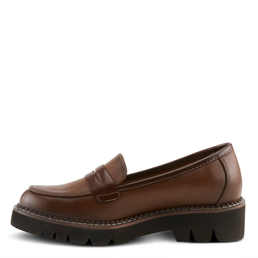 Patrivia NEVE Loafer Shoes in Med Brown Side View - Robin Boutique