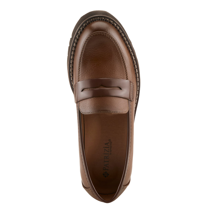 Patrivia NEVE Loafer Shoes in Med Brown Top View - Robin Boutique