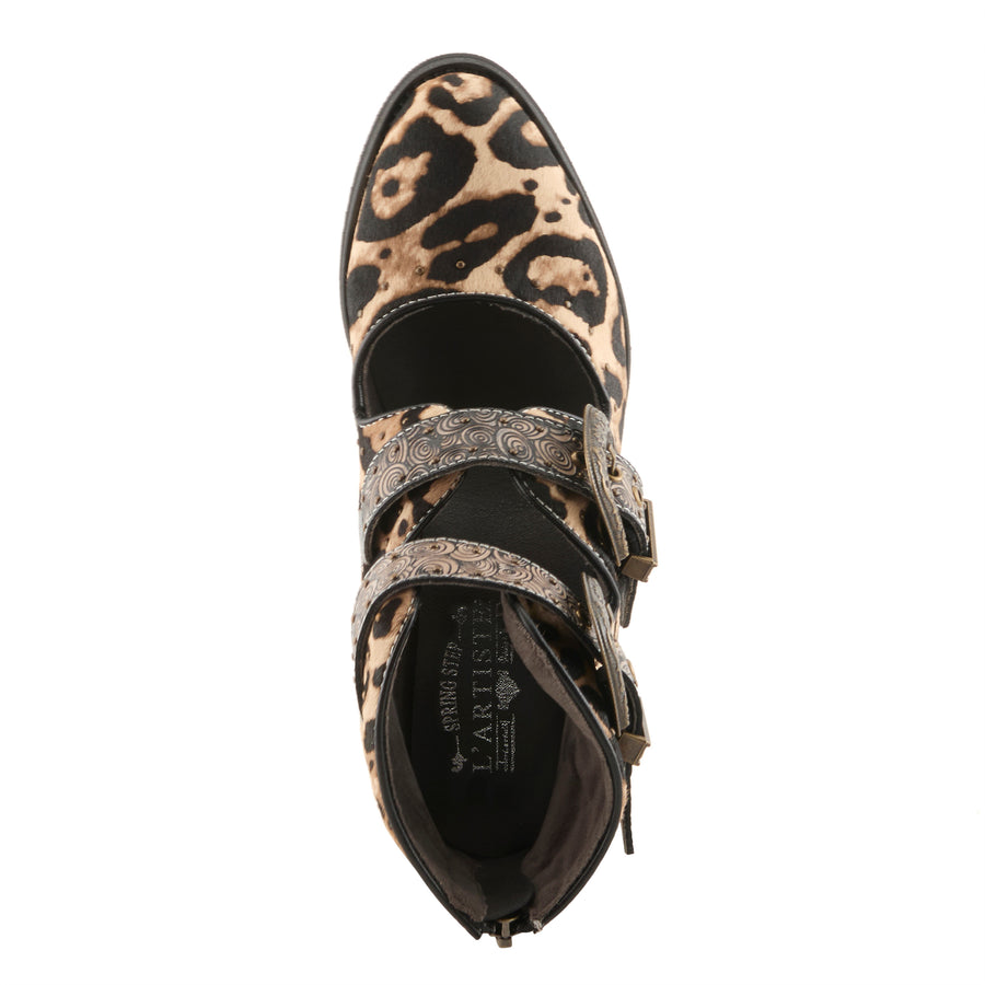 L'Artiste Notched-Leo Boots Top View - Robin Boutique
