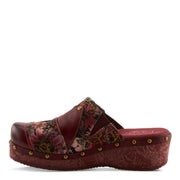 Side View of Olympe Clogs in bordeaux multi - Robin Boutique
