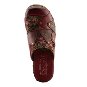 Top View of Olympe Clogs in bordeaux multi - Robin Boutique