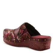 Side View of Olympe Clogs in bordeaux multi - Robin Boutique