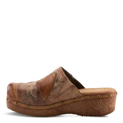Side View of Olympe Clogs in tan multi - Robin Boutique