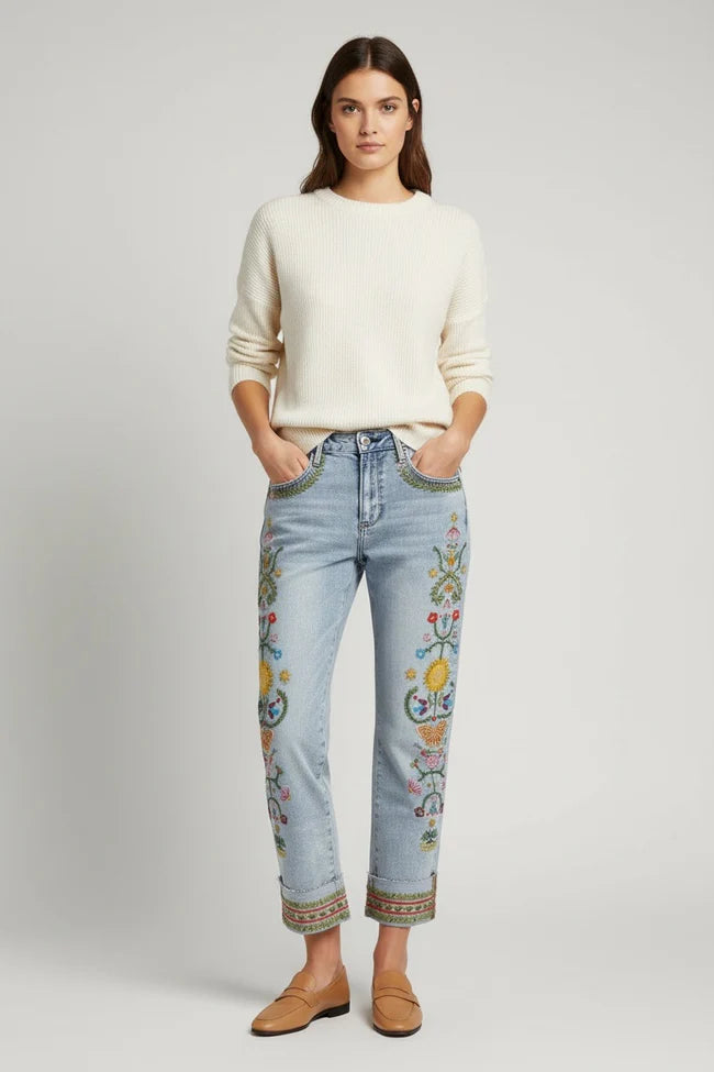 Colette Straight Crop in Pocket Full of Sunshine by Driftwood Robin Boutique