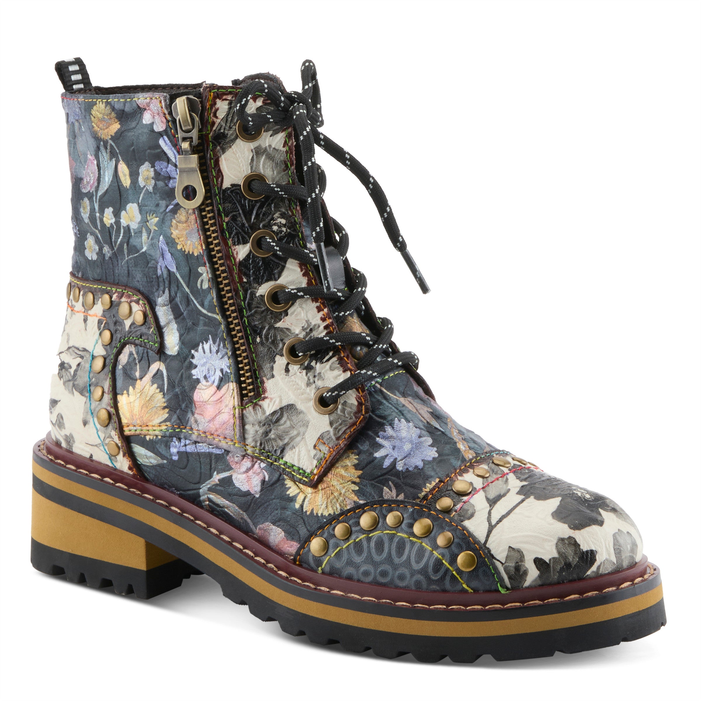L'Artiste Rugup-Flower Laceup Booties Robin Boutique