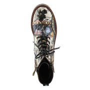 L'Artiste Rugup-Flower Laceup Booties top view Robin Boutique