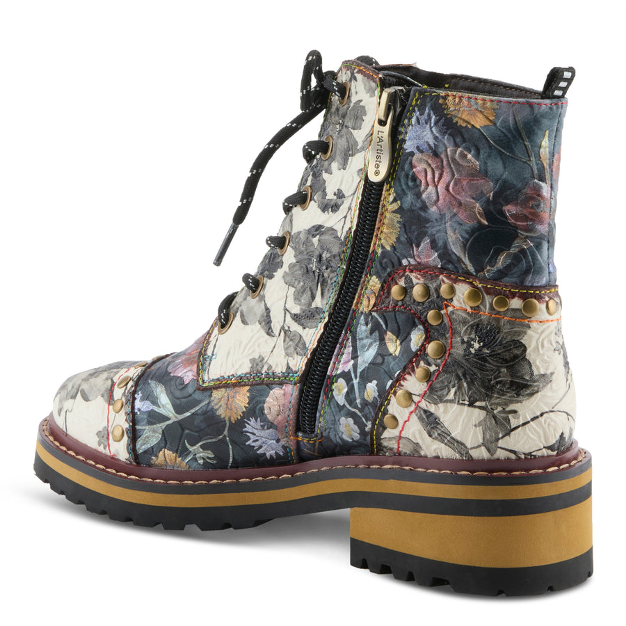L'Artiste Rugup-Flower Laceup Booties