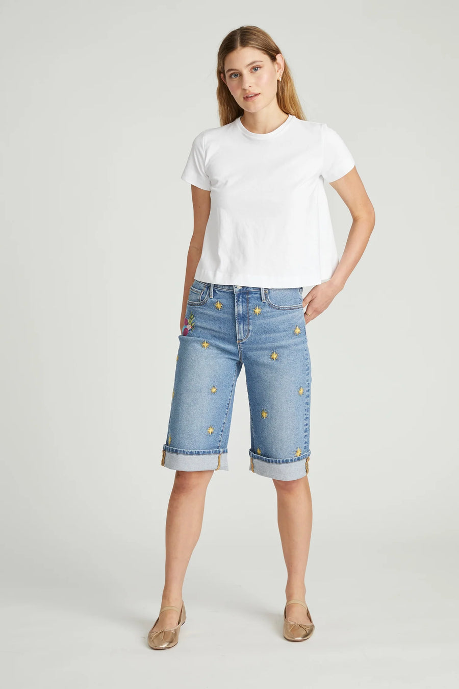 Rachelle Short in Pocket Full of Sunshine by Driftwood Jeans Robin Boutique