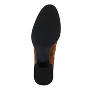 Salacia Boots By Azura in Cognac sole view - Robin Boutique