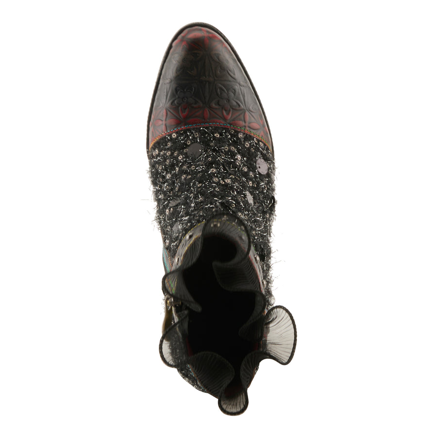 L'Artiste Seeherquin Boots in Black Multi Top View - Robin Boutique