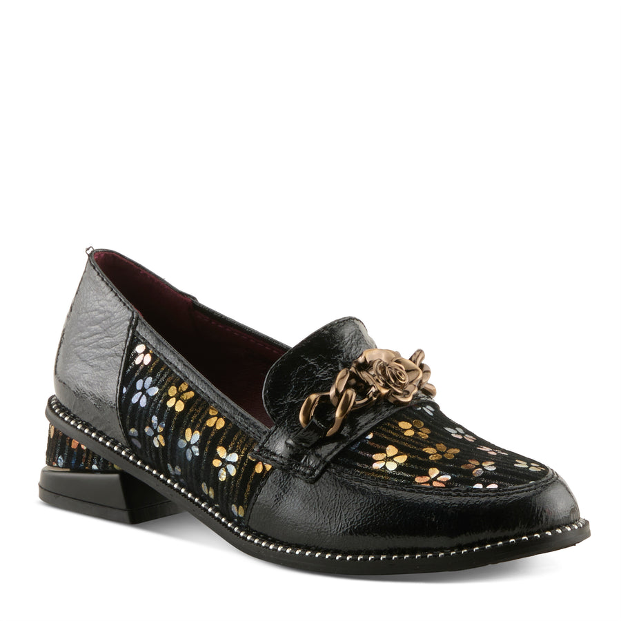 L'Artiste Shinyshoes Shoes in Black Multi Front View- Robin Boutique