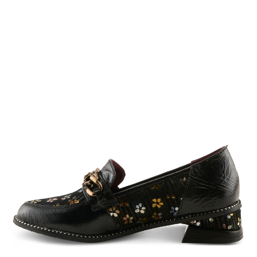 L'Artiste Shinyshoes Shoes in Black Multi Sdie View- Robin Boutique