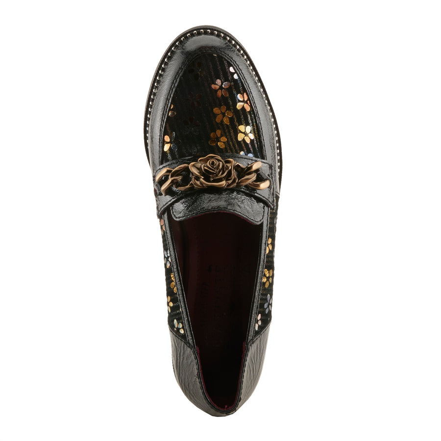 L'Artiste Shinyshoes Shoes in Black Multi Top View- Robin Boutique