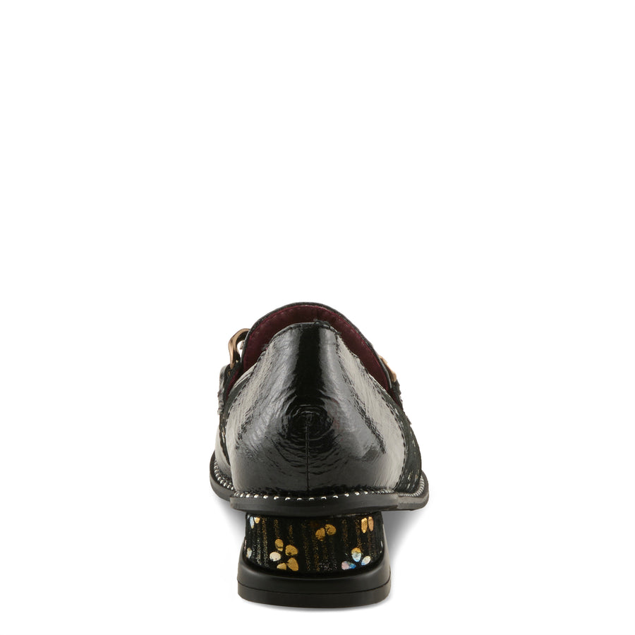 L'Artiste Shinyshoes Shoes in Black Multi Back View- Robin Boutique