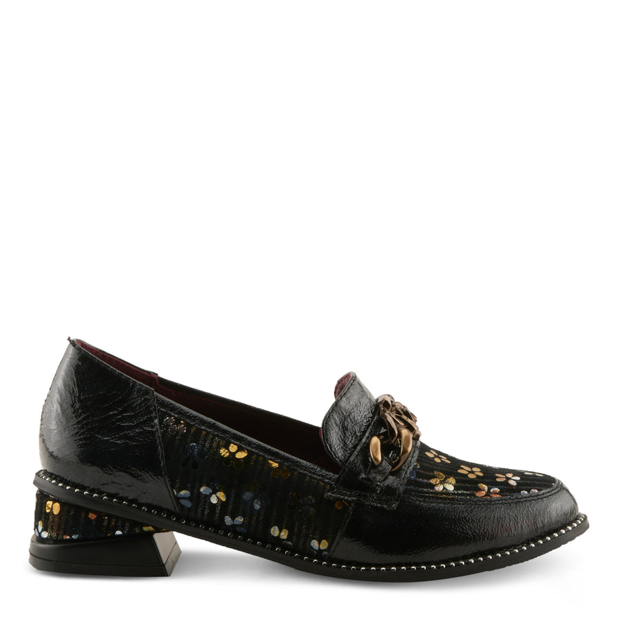 L'Artiste Shinyshoes Shoes in Black Multi Side View- Robin Boutique