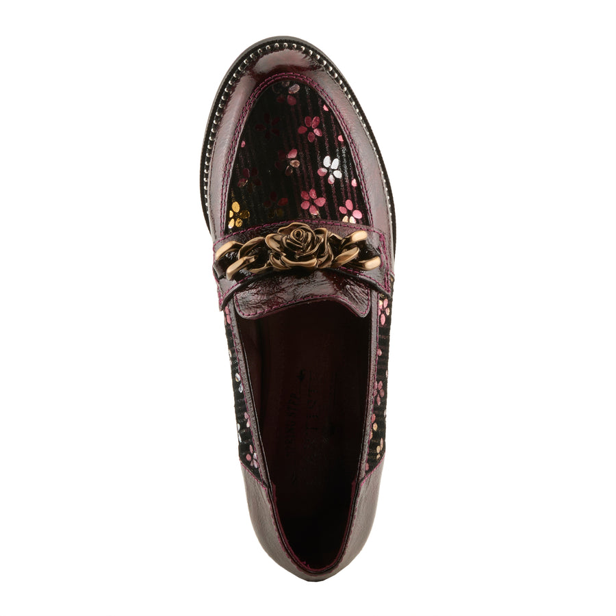 L'Artiste Shinyshoes Shoes in Bordeaux Multi Top View- Robin Boutique