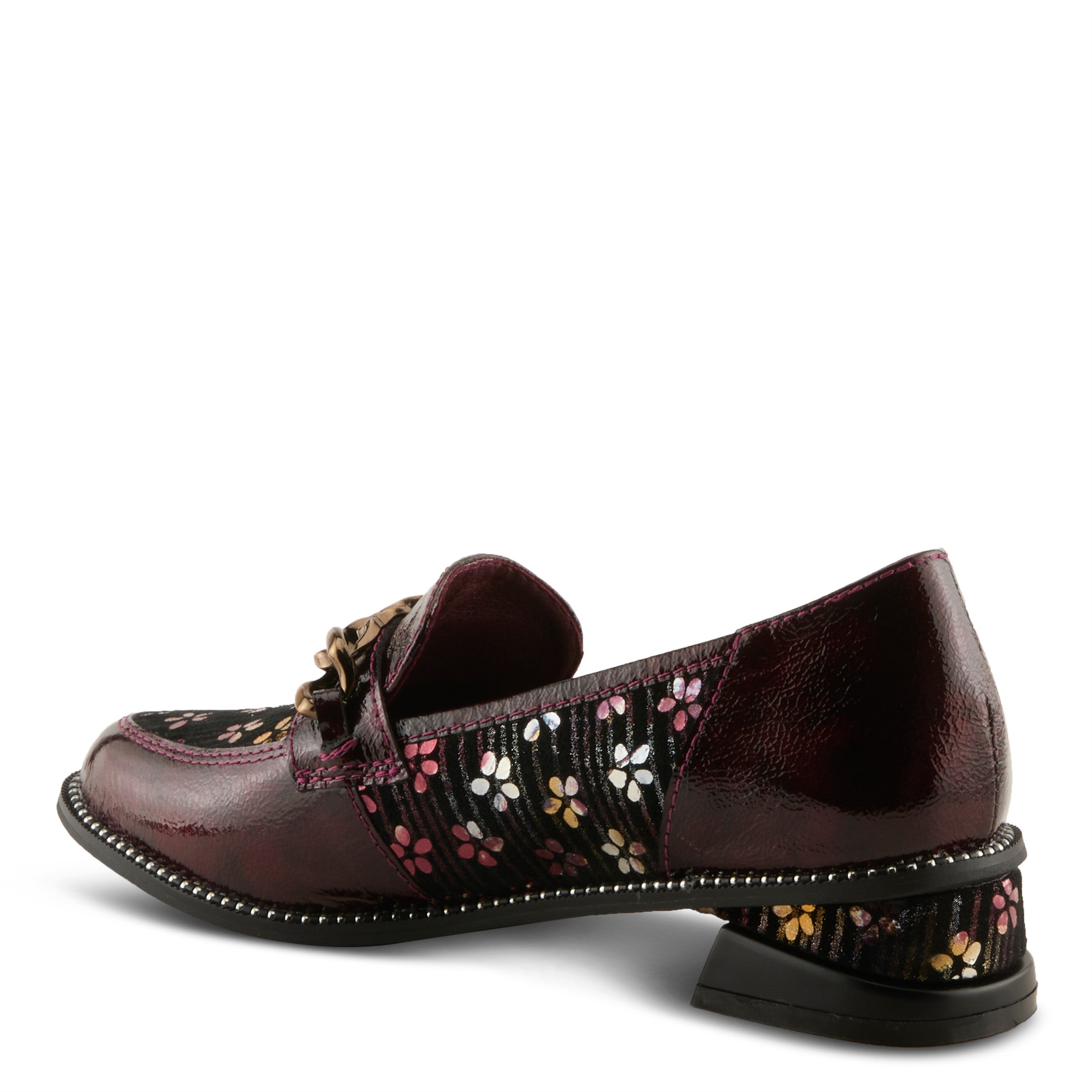 L'Artiste Shinyshoes Shoes in Bordeaux Multi Side View- Robin Boutique