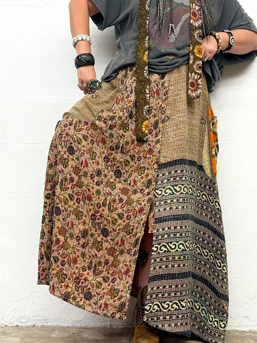 Pareo Kantha Butterfly Cargo Skirt #206 by Kantha Bae