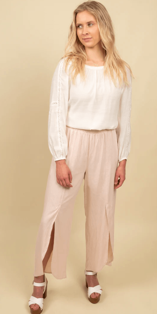 Pull On Ankle Pants with Waist Smocking 3067810HA - Robin Boutique-Boutique 