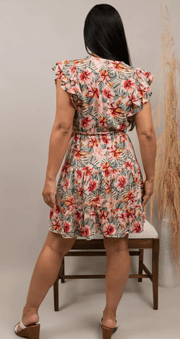 Short Sleeve Tiered Dress with Belt B4YY0W646 - Robin Boutique-Boutique 