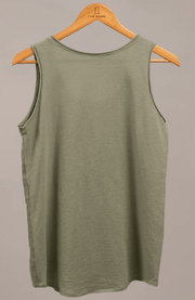 Floral Applique Italian Linen Tank K214069 - Robin Boutique-Boutique 