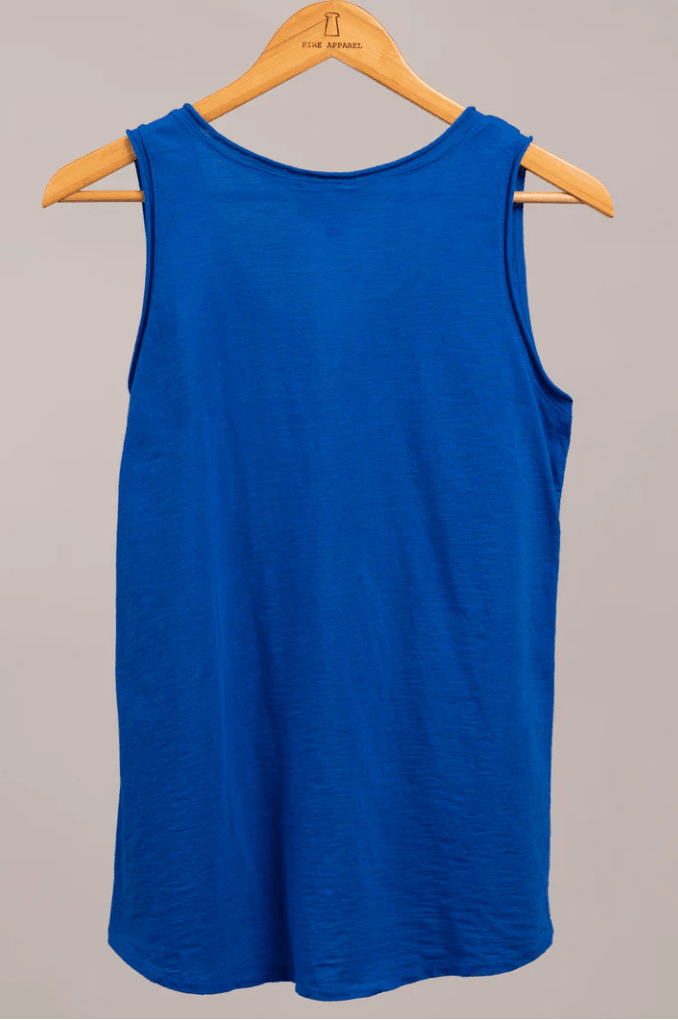 Floral Applique Italian Linen Tank K214069 - Robin Boutique-Boutique 
