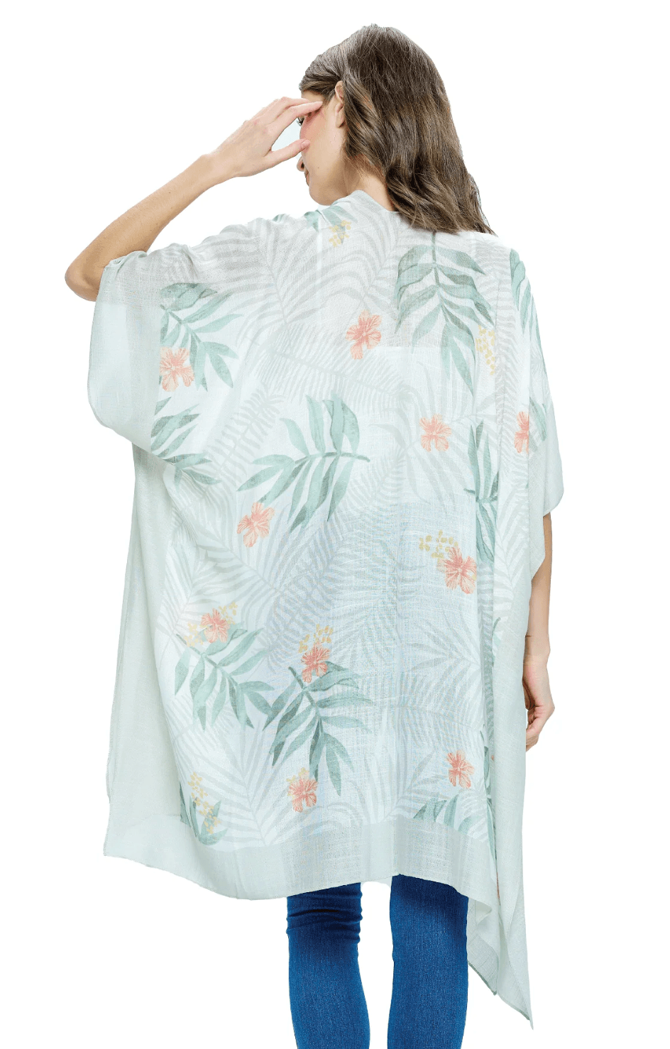 Yak Yeti Kimono Floral Leaf 23315-SGE - Robin Boutique-Boutique 