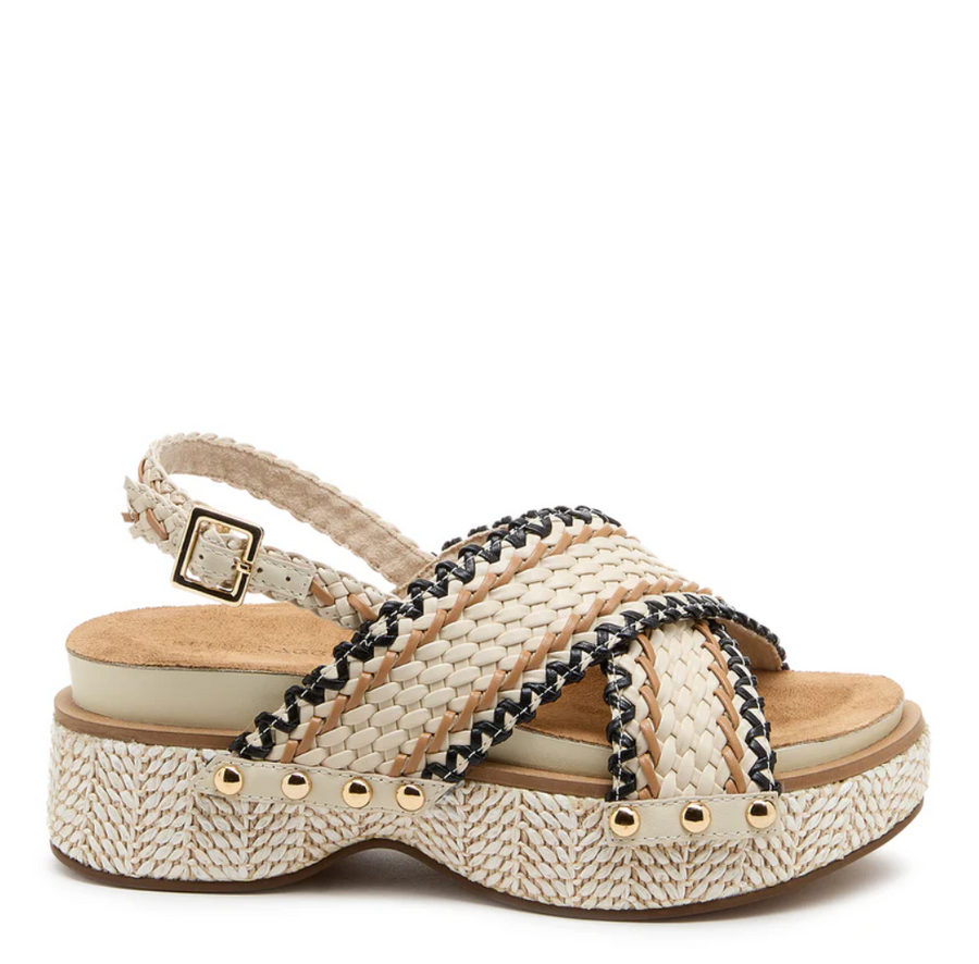 Kelsi Dagger Pace Shell Platform Raffia Sandals
