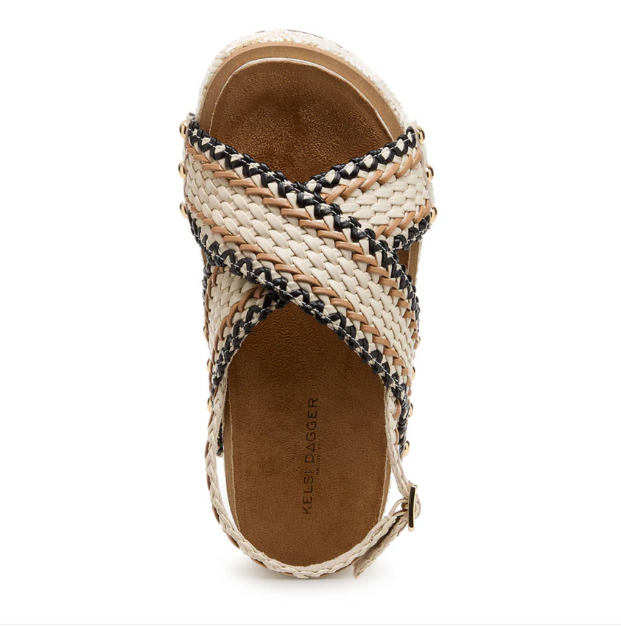 Kelsi Dagger Pace Shell Platform Raffia Sandals