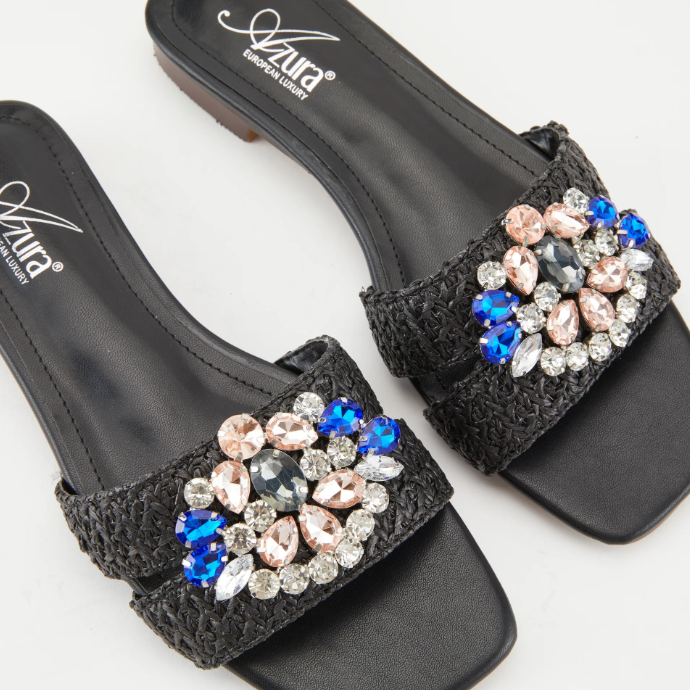 Azura Enamor Slide Sandals with Stones Robin Boutique