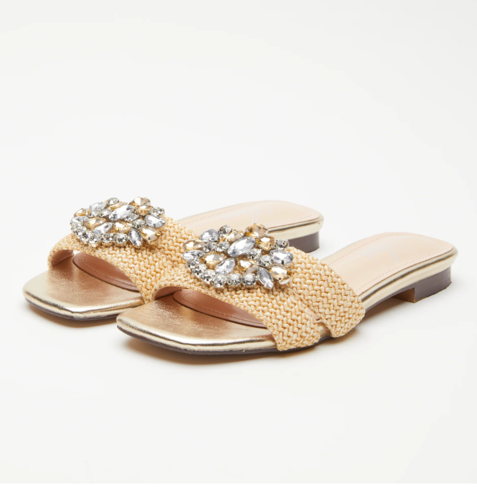 Azura Enamor Slide Sandals with Stones Robin Boutique