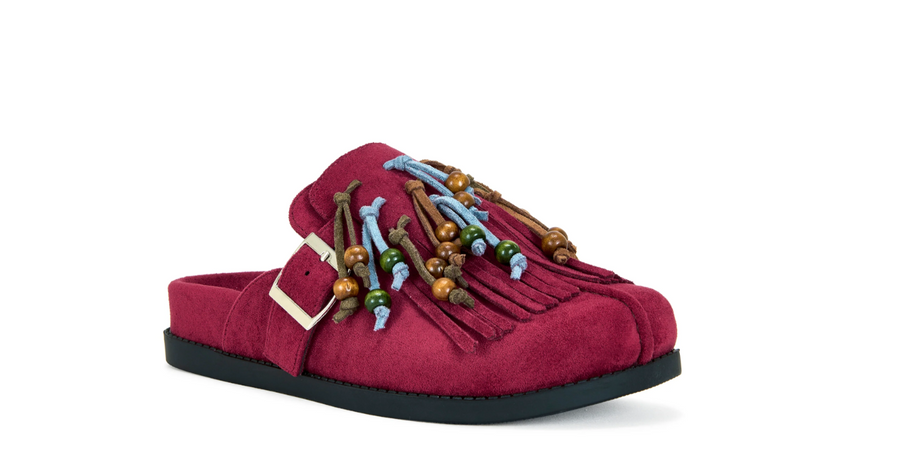 Abeille Tassel Beaded Clogs by Azalea Wang Robin Boutique